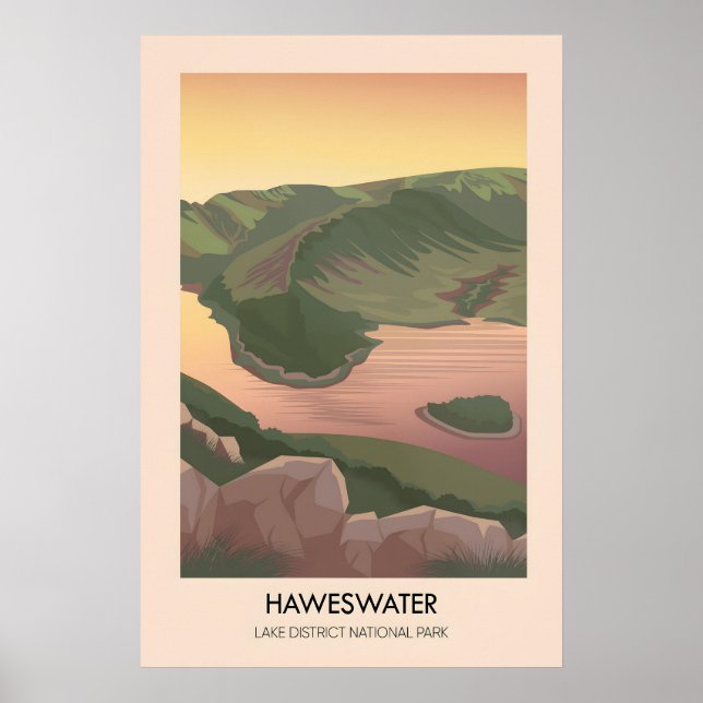 Haweswater Lake District Resemålningaffisch Poster (Framsidan)
