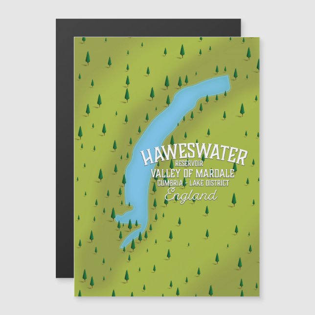 Haweswater Reservoir-resan karta poster. (Fram/baksida)