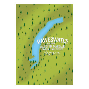 Haweswater Reservoir-resan karta poster. Fototryck