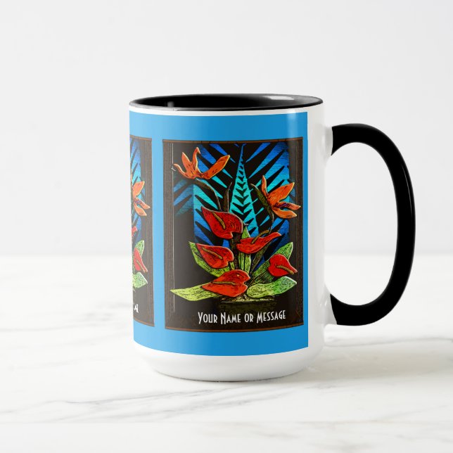 Hawiian Anthuriums (personlig mugg) Mugg (Höger)