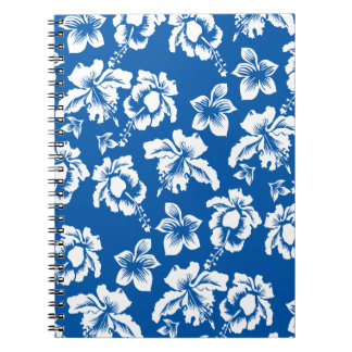 Hawiian Blue Flower Mönster Anteckningsbok