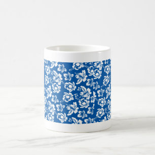 Hawiian Blue Flower Mönster Kaffemugg
