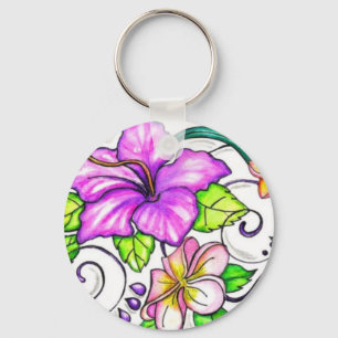 Hawiian Hibiscus Flowers Nyckelring