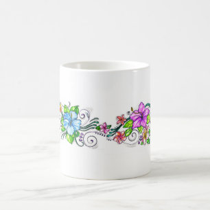 Hawiian hibiskusblommor kaffemugg