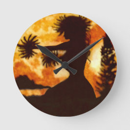 Hawiian Hula Dancer Rund Klocka