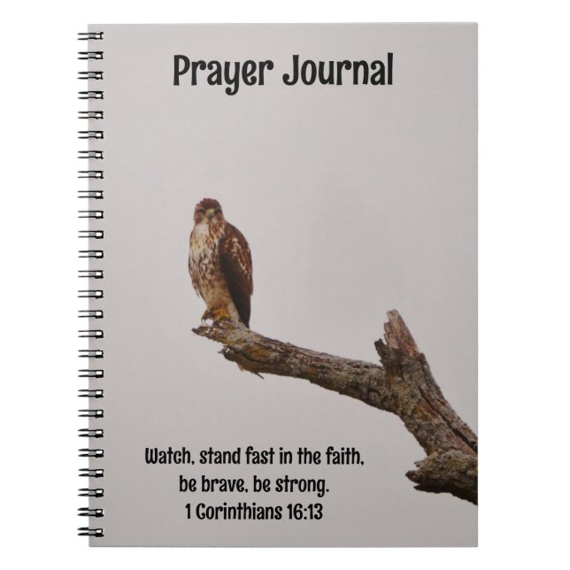 Hawk Bird Bible Verse Prayer Journal Anteckningsbok (Framsidan)