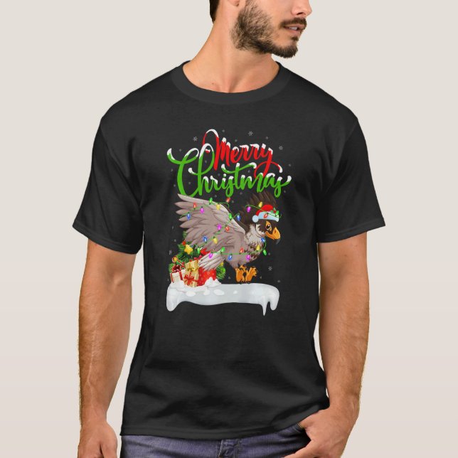 Hawk Bird  Xmas Decorations Santa Hawk Christmas T Shirt (Framsida)