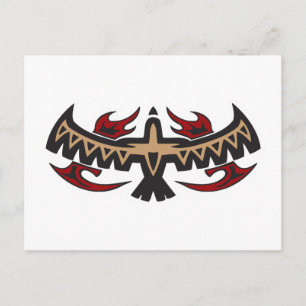 Hawk Eagle Tribal Tattoo Vykort