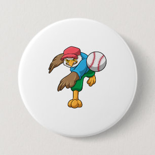 Hawk i Baseball med Baseball fladdermus Knapp