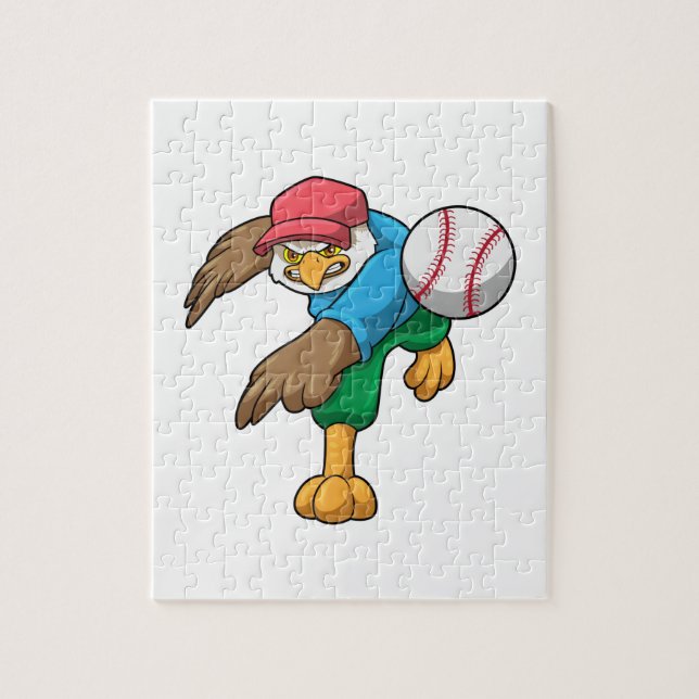 Hawk i Baseball med Baseball fladdermus Pussel (Vertikal)