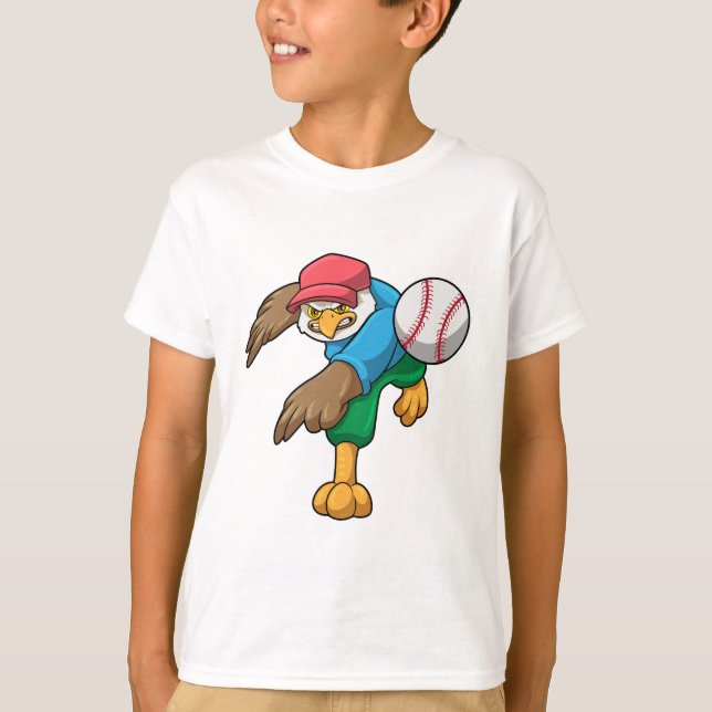 Hawk i Baseball med Baseball fladdermus T Shirt (Framsida)