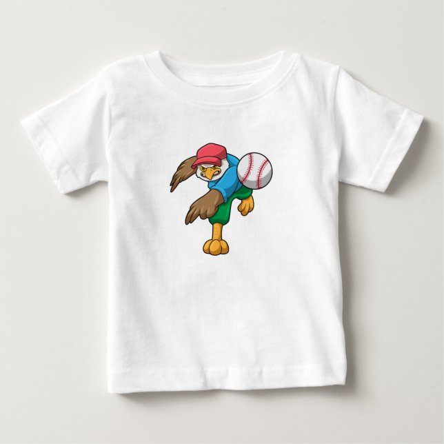 Hawk i Baseball med Baseball fladdermus T Shirt (Framsida)