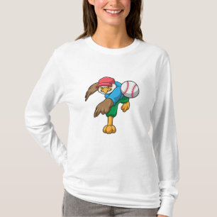 Hawk i Baseball med Baseball fladdermus T Shirt