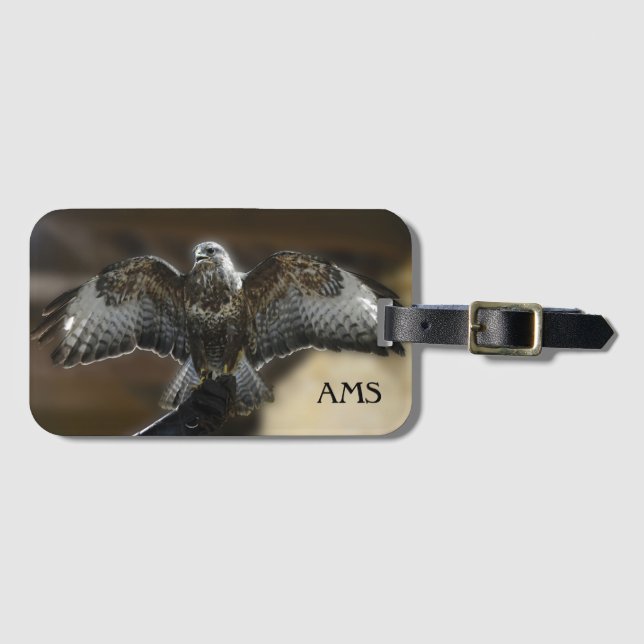 Hawk med Vingar Out Wildlife Sanctuary Monogram Bagagebricka (Framsida horisontal)