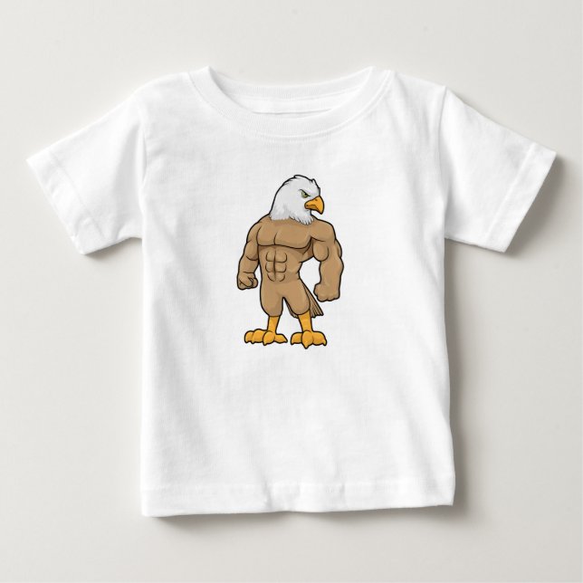 Hawk som Bodybyggare med sex paket T Shirt (Framsida)