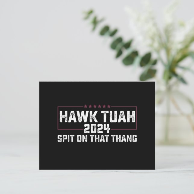 Hawk Tuah 2024 Spit On That Thing Presidentiell  Vykort (Stående Fram)