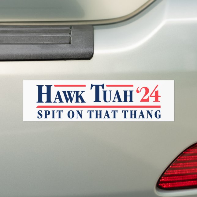 Hawk Tuah "24 spionera på Thang Bildekal (På Bil)