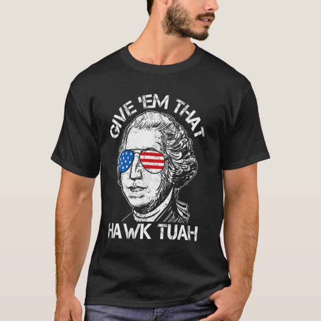 Hawk Tuah Funny 2024 4:e juli Meme T Shirt (Framsida)