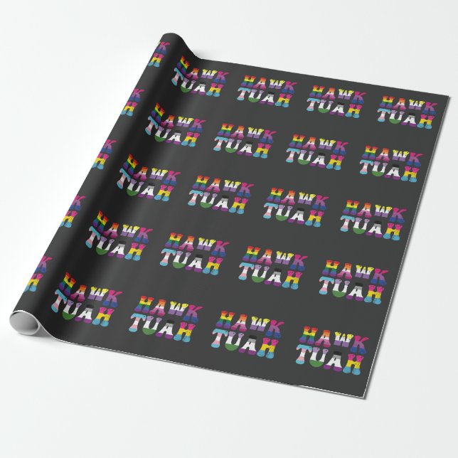 Hawk Tuah Funny LGBTQ Rainbow Flagga Ally Trans Presentpapper (Utrullad)