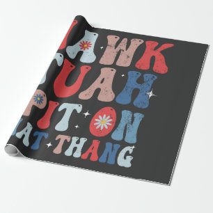Hawk Tuah Spit på Thang Groovy American Retro Presentpapper