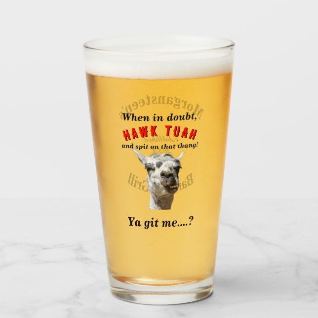 Hawk tuah spoah personlig Barware Glaskopp (Framsida fylld)