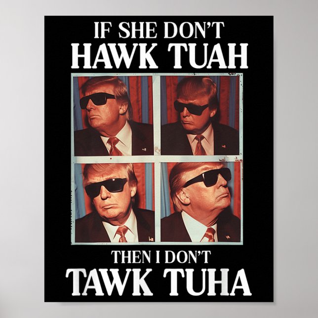 Hawk Tush 2024 Hawk Tuah Trump Embarring Airport Poster (Framsidan)