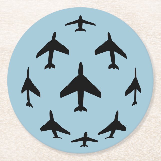 Hawker Hunter Forformation Underlägg Papper Rund (Framsidan)