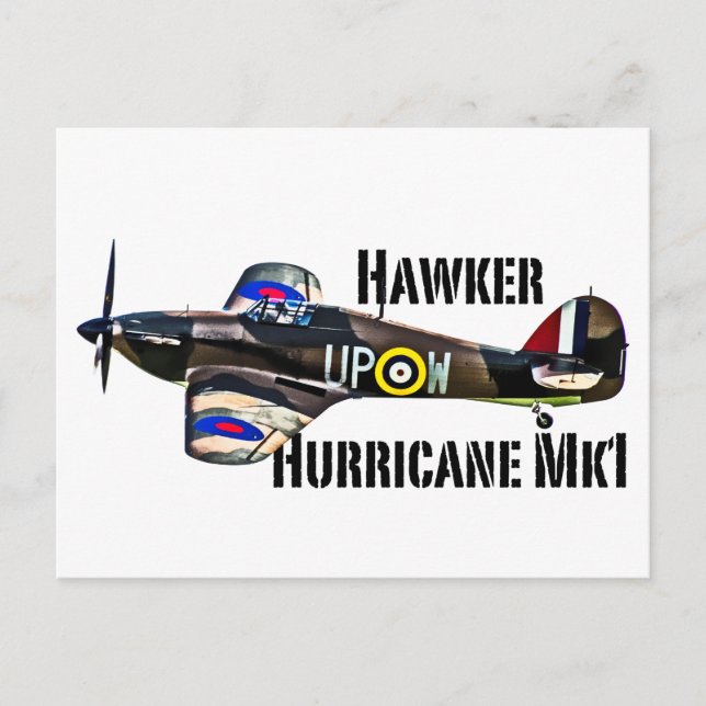 Hawker Hurricane Mk1 Vykort (Framsida)