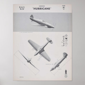 Hawker Hurricane MKIIC Recognition poster, 1942 Poster
