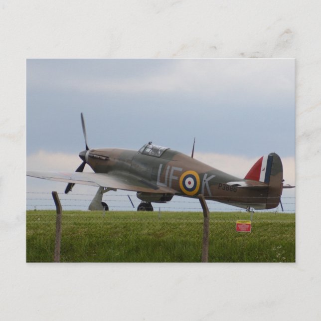 Hawker Hurricane Three Quarter View Vykort (Framsida)