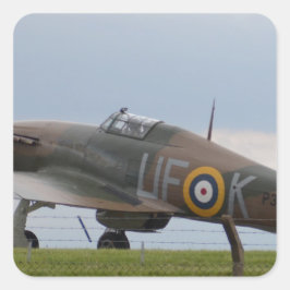 Hawker Hurricane tre kvarts vy Fyrkantigt Klistermärke