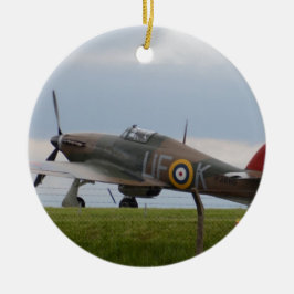 Hawker Hurricane tre kvarts vy Julgransprydnad Keramik