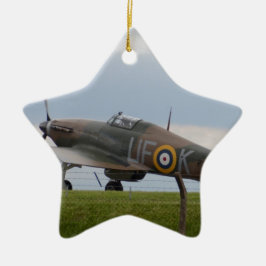 Hawker Hurricane tre kvarts vy Julgransprydnad Keramik
