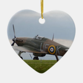Hawker Hurricane tre kvarts vy Julgransprydnad Keramik