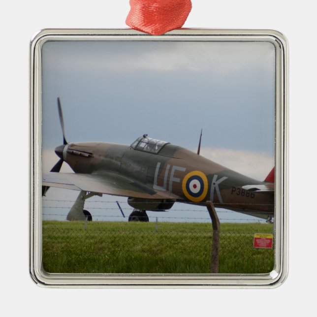 Hawker Hurricane tre kvarts vy Julgransprydnad Metall (Framsidan)