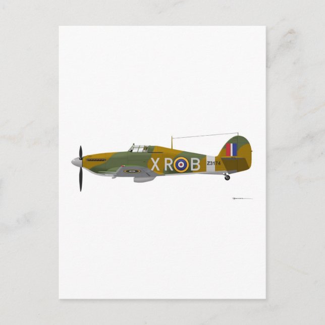 Hawker Hurricane Vykort (Framsida)