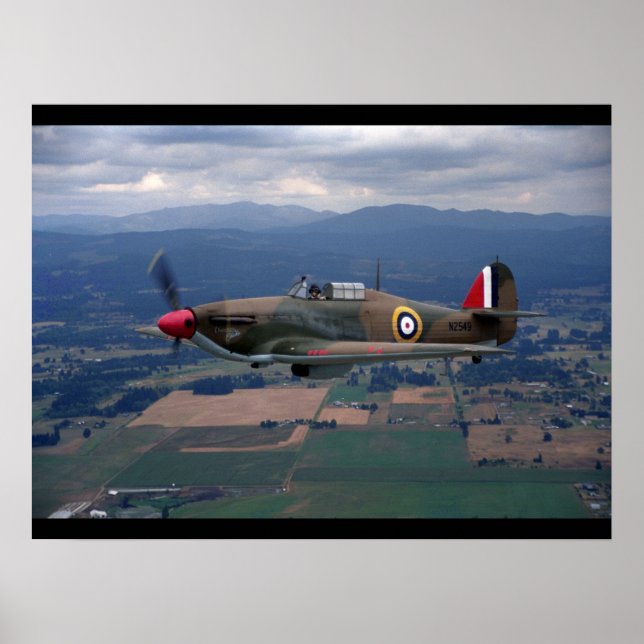 Hawker, orkanen, 1943_Classic Aviation Poster (Framsidan)