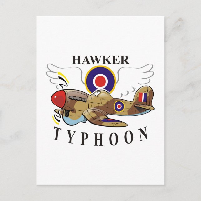 hawker typhoon vykort (Framsida)