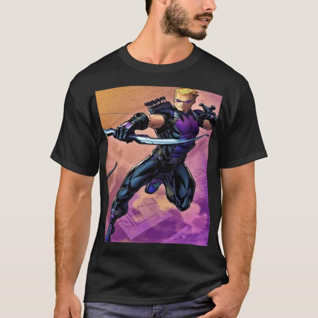 Hawkeye Marvel Superhero Archer Precision  T Shirt (Framsida)