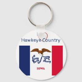 Hawkeyes Iowa Patriotisk Flagga Knapp Nyckelring