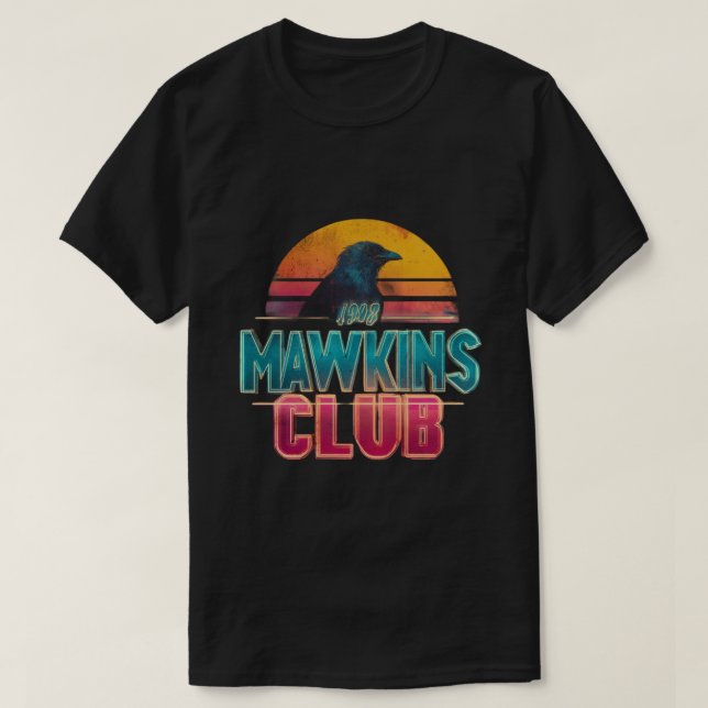 Hawkins 85 Midnight Club Retro T-Shirt (Design framsida)