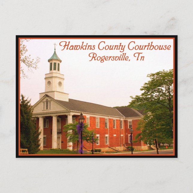 Hawkins county Domstol - Rogersville, TN Vykort (Framsida)