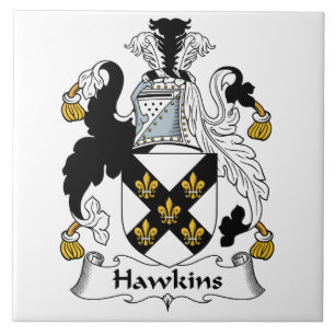 Hawkins familjvapensköld kakelplatta
