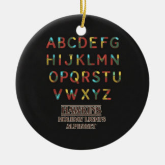 Hawkins Holiday Lights Alphabet Ceramic Ornament