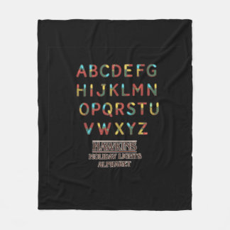Hawkins Holiday Lights Alphabet Fleece Blanket