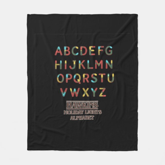 Hawkins Holiday Lights Alphabet Fleece Blanket (Framsidan)