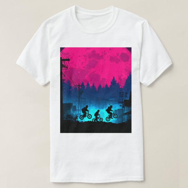 Hawkins Night Ride Retro 1985 Stranger Things T-Sh T Shirt (Design framsida)