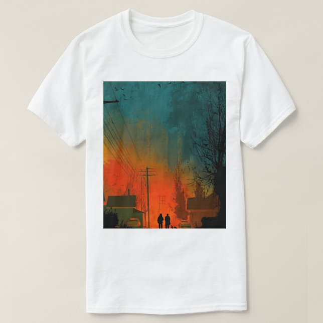 Hawkins Shadow Town Retro T-Shirt (Design framsida)