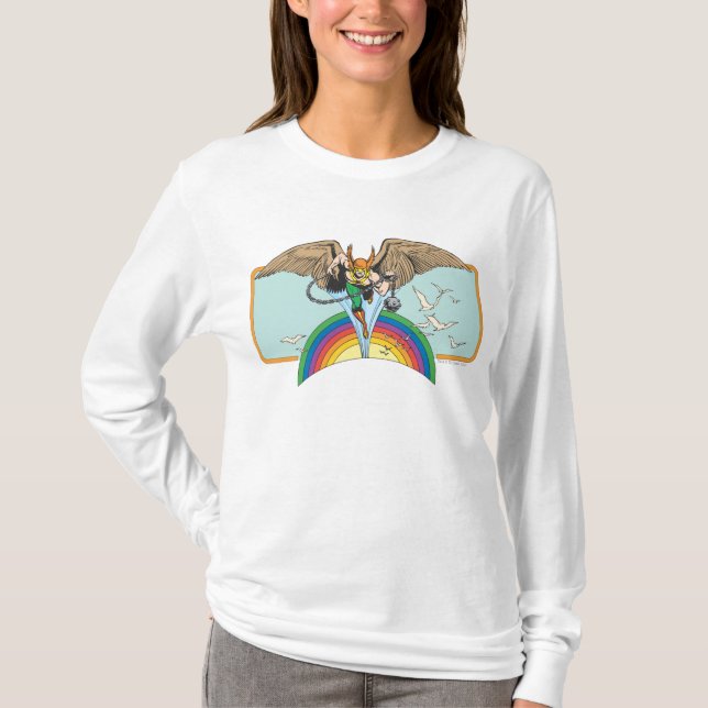 Hawkman Flies Thru Himlar T-shirt (Framsida)