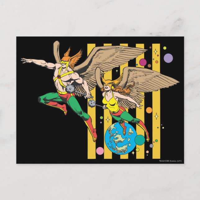 Hawkman & Hawkwomen Vykort (Framsida)